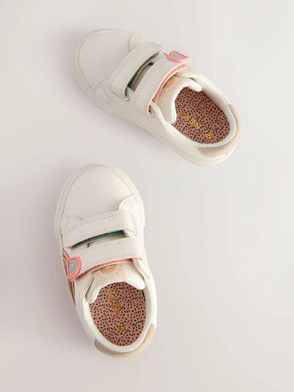 Next Wide Fit (G) Touch Fasten Trainers White Best