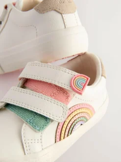 Next Wide Fit (G) Touch Fasten Trainers White Best