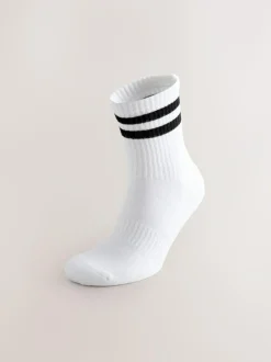 Next Sports Socks 4 Pack White with black stripe Best