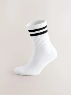 Next Sports Socks 4 Pack White with black stripe Best