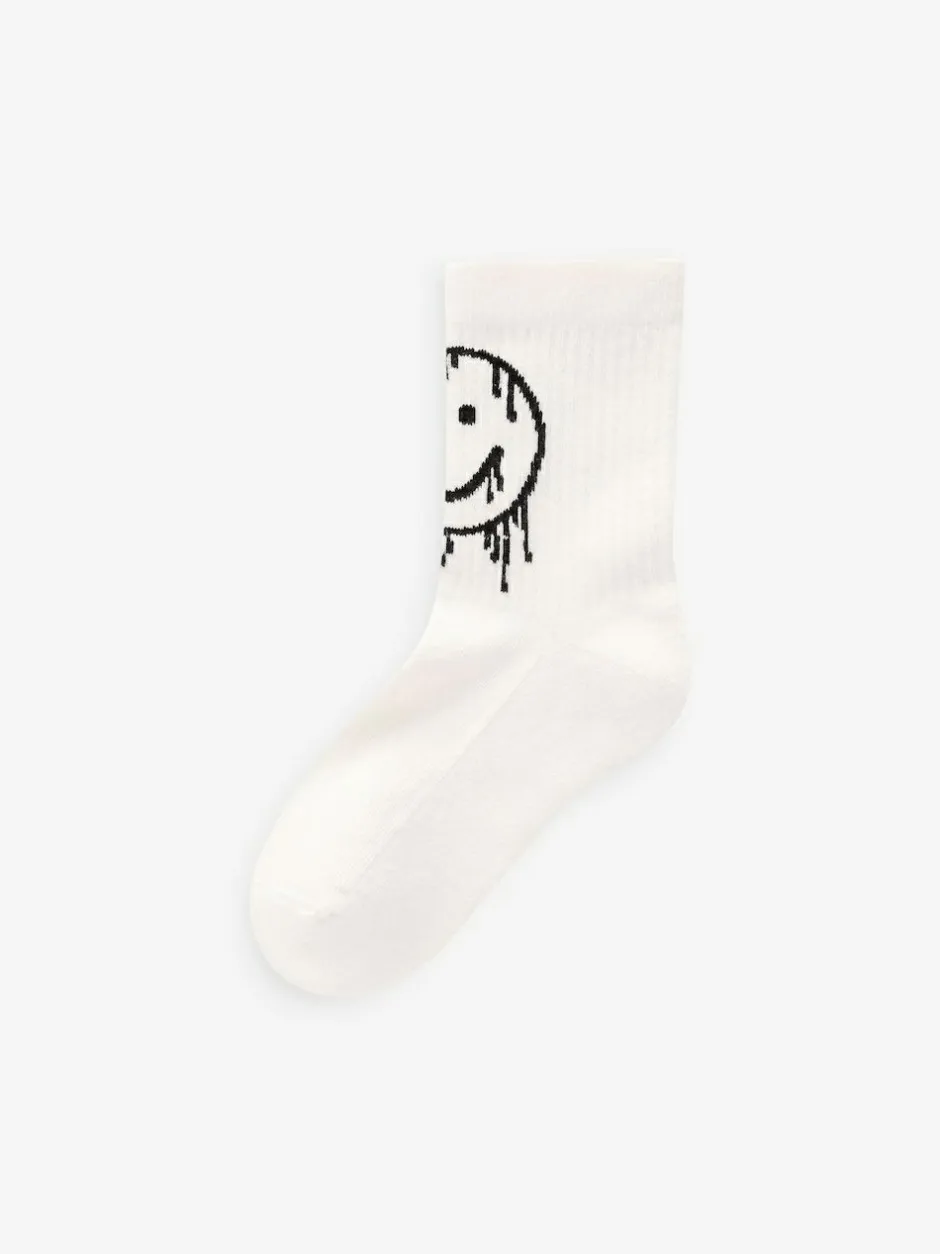 Next White/Black Checkerboard Cushioned Footbed Cotton Rich Ribbed Tipped Socks 5 Pack Hot