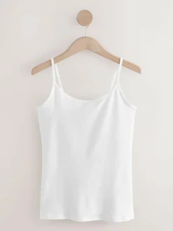 Next White/Black Thin Strap Vests 5 Pack Clearance