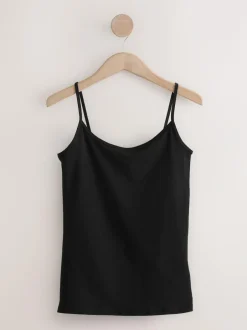 Next White/Black Thin Strap Vests 5 Pack Clearance