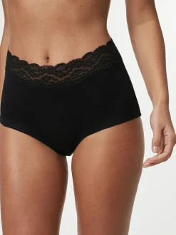 Next White/Black/Grey Full Brief Cotton Lace Knickers 4 Pack Sale
