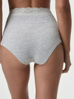 Next White/Black/Grey Full Brief Cotton Lace Knickers 4 Pack Sale