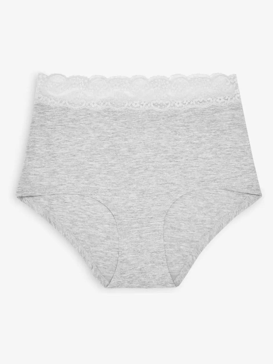 Next White/Black/Grey Full Brief Cotton Lace Knickers 4 Pack Sale