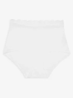 Next White/Black/Grey Full Brief Cotton Lace Knickers 4 Pack Sale