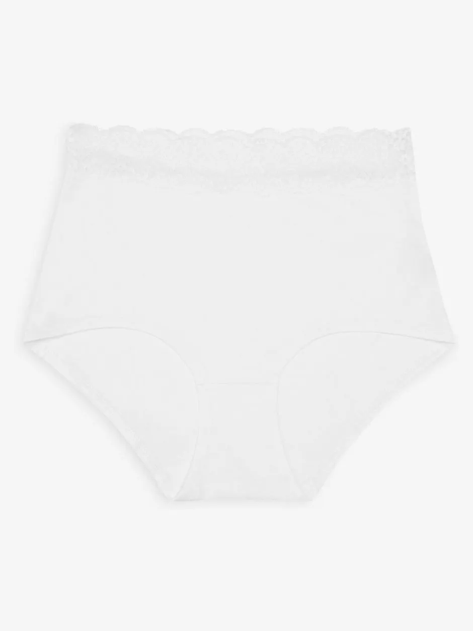 Next White/Black/Grey Full Brief Cotton Lace Knickers 4 Pack Sale