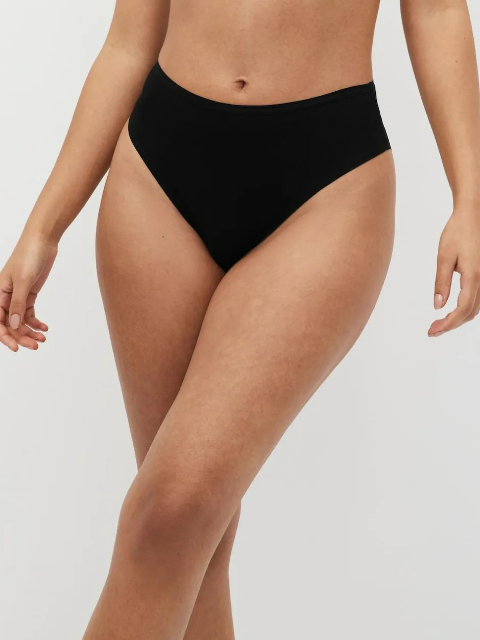 Next White/Black/Grey High Rise High Leg Cotton Lace Knickers 4 Pack