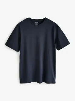 Next White/Black/Navy Regular Fit Essential Cotton T-Shirts 6 Pack Discount