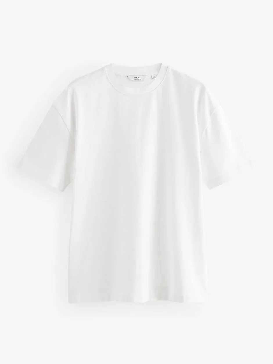 Next White/Black/Navy Relaxed Fit Heavyweight T-Shirts 3 Pack Hot