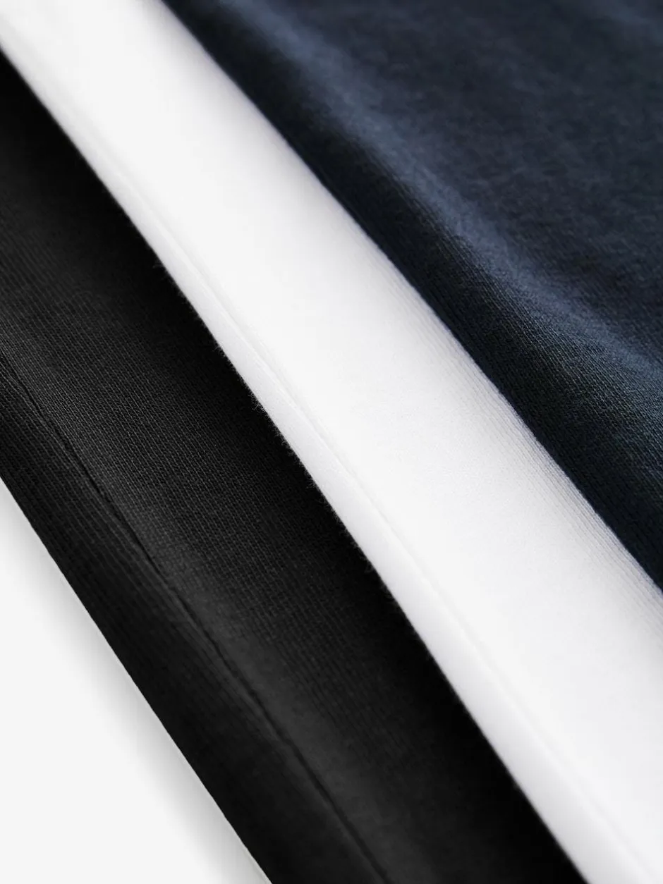 Next White/Black/Navy Relaxed Fit Heavyweight T-Shirts 3 Pack Hot