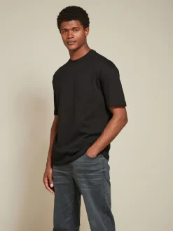 Next White/Black/Navy Relaxed Fit Heavyweight T-Shirts 3 Pack Hot