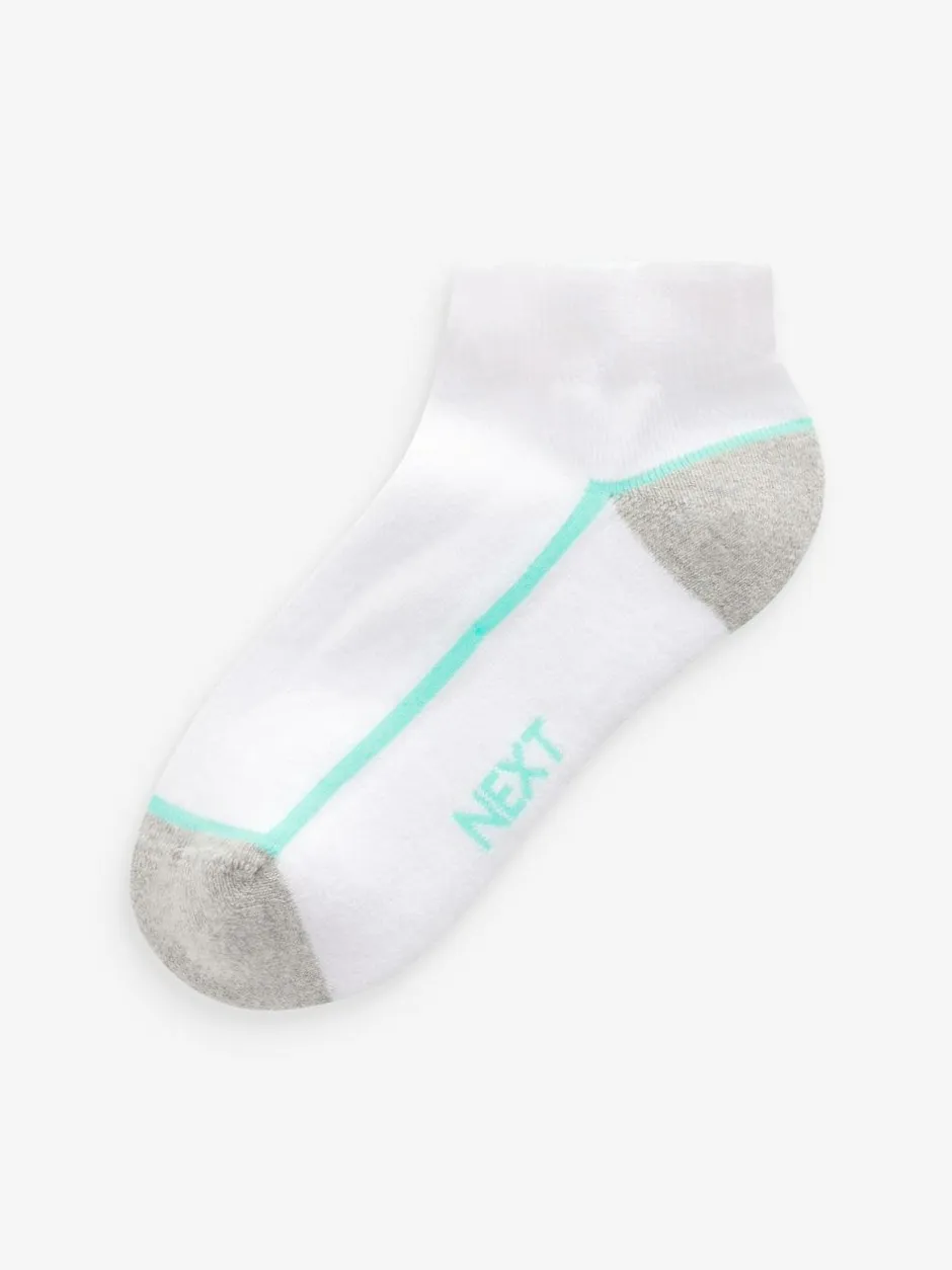 Next White/Blue Cushioned Footbed Trainer Socks 7 Pack