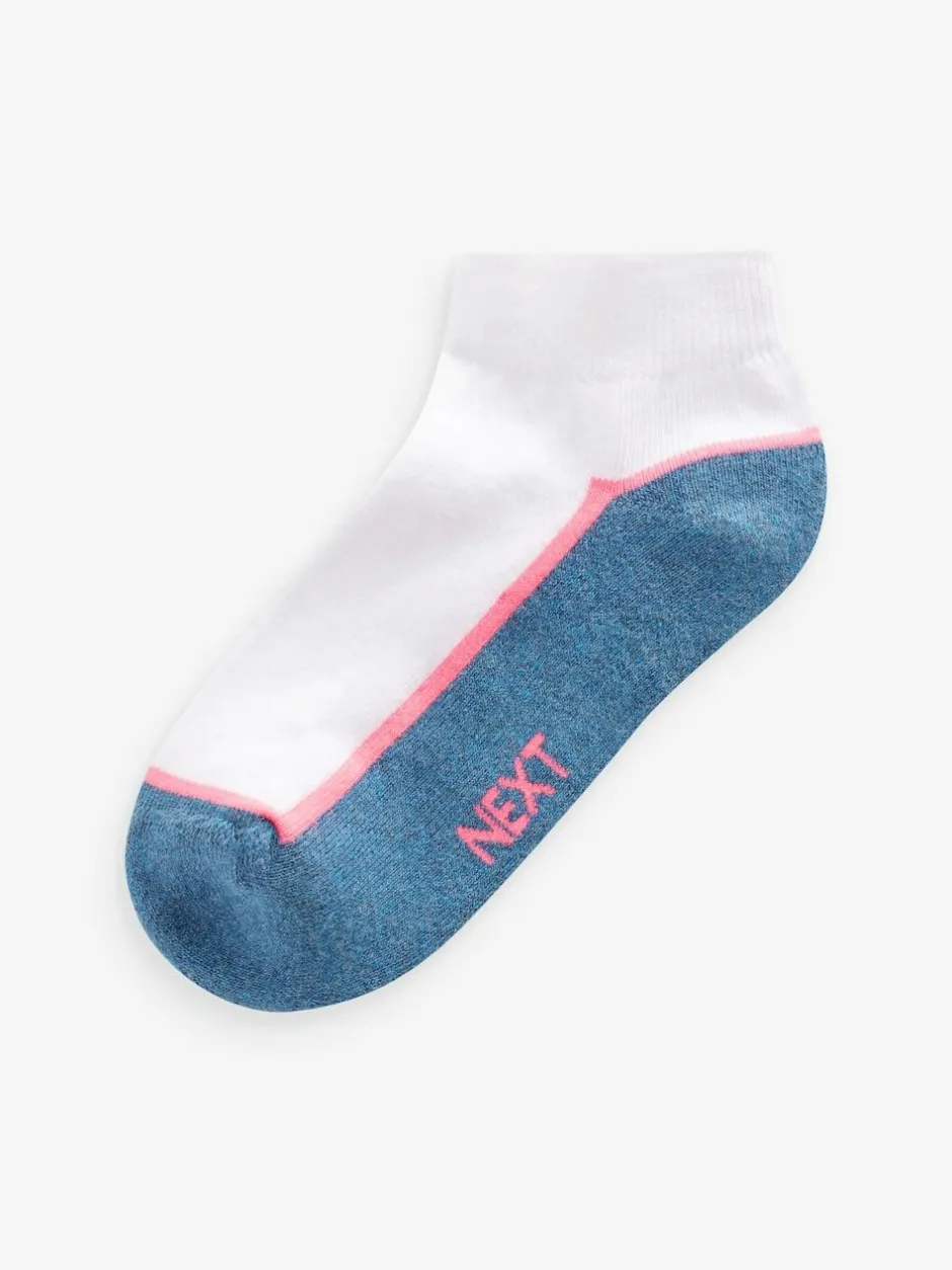 Next White/Blue Cushioned Footbed Trainer Socks 7 Pack