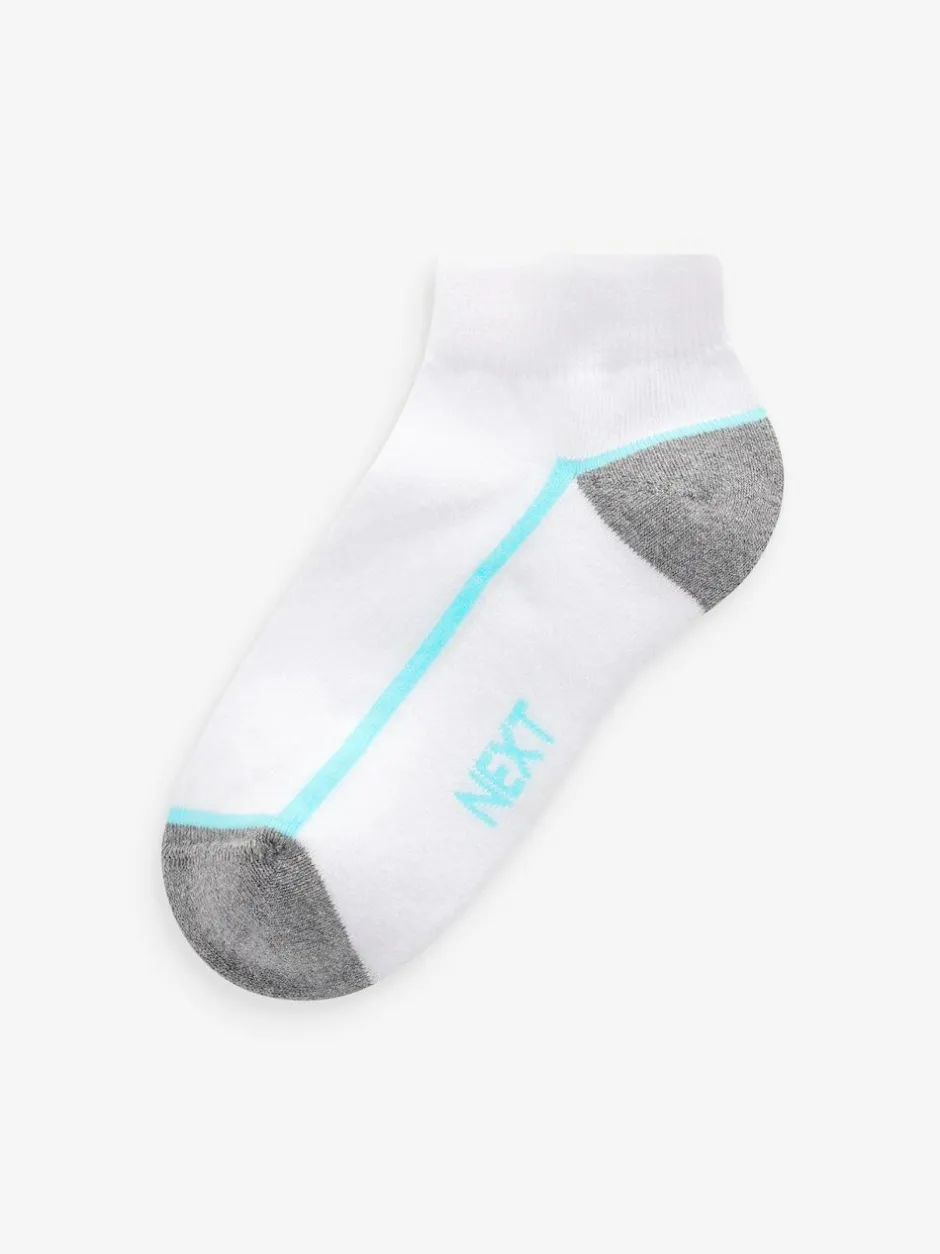 Next White/Blue Cushioned Footbed Trainer Socks 7 Pack