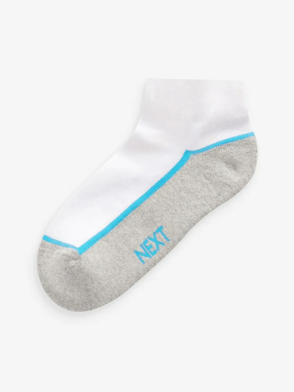 Next White/Blue Cushioned Footbed Trainer Socks 7 Pack