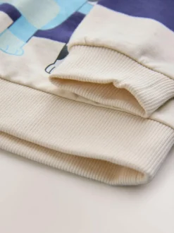 Next White/Blue Stripe Bluey Crew Neck Cotton Sweatshirt (12mths-8yrs) Best