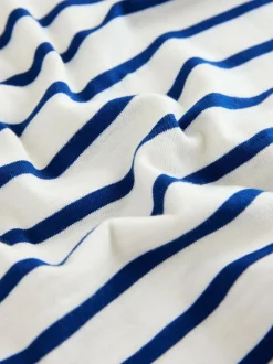 Next Short Sleeve 3D Padded T-Shirt (3mths-7yrs) White/Blue Stripe Seagull New