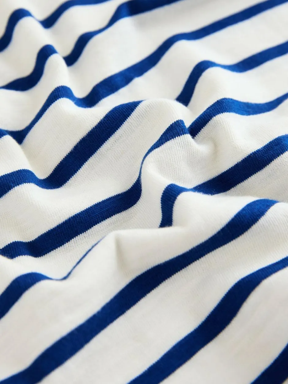 Next Short Sleeve 3D Padded T-Shirt (3mths-7yrs) White/Blue Stripe Seagull New