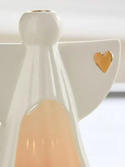 Next White/Gold Ceramic Angel Tea Light Holder Outlet