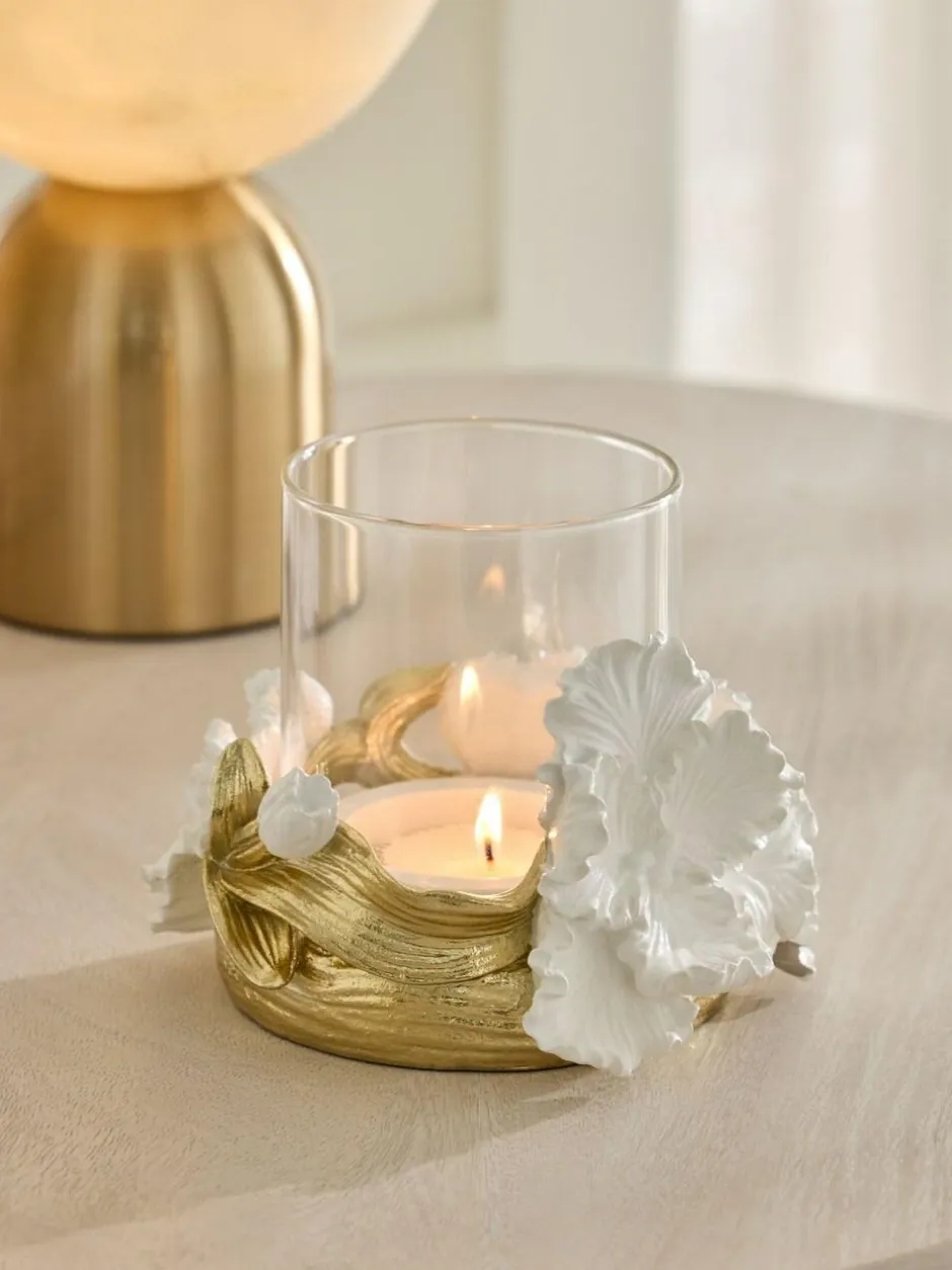 Next White/Gold Floral Tea Light Holder Outlet