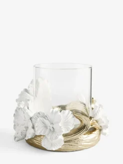 Next White/Gold Floral Tea Light Holder Outlet