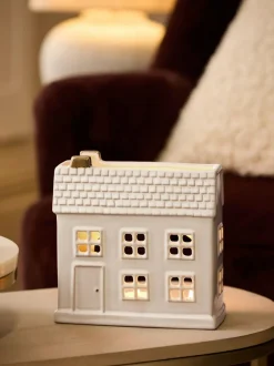Next White/Gold House Tea Light Holder Sale
