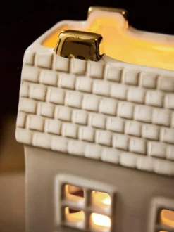 Next White/Gold House Tea Light Holder Sale