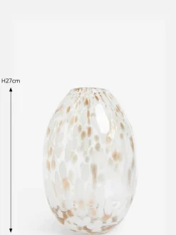 Next Medium Confetti Glass Flower Vase White/Gold