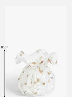 Next Mini Confetti Glass Flower Vase White/Gold Clearance