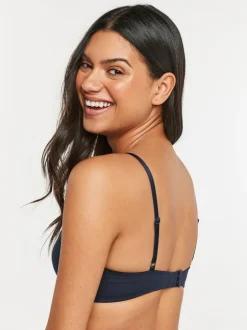 Next Pad Non Wire Cotton Blend Ultimate Comfort Bras 3 Pack White/Navy Blue/Pink