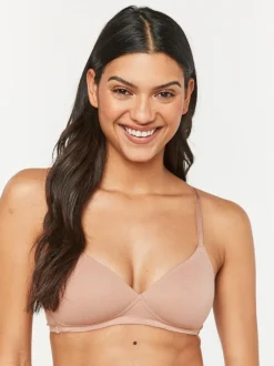 Next Pad Non Wire Cotton Blend Ultimate Comfort Bras 3 Pack White/Navy Blue/Pink