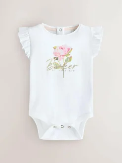 Baker by Ted Baker White/Pink Frill Bodysuits 2 Pack Discount