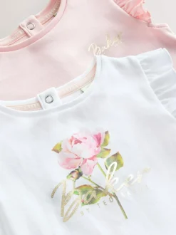 Baker by Ted Baker White/Pink Frill Bodysuits 2 Pack Discount