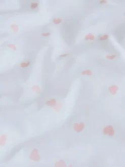 Next Heart Reversible Duvet Cover and Pillowcase Set White/Pink Sale