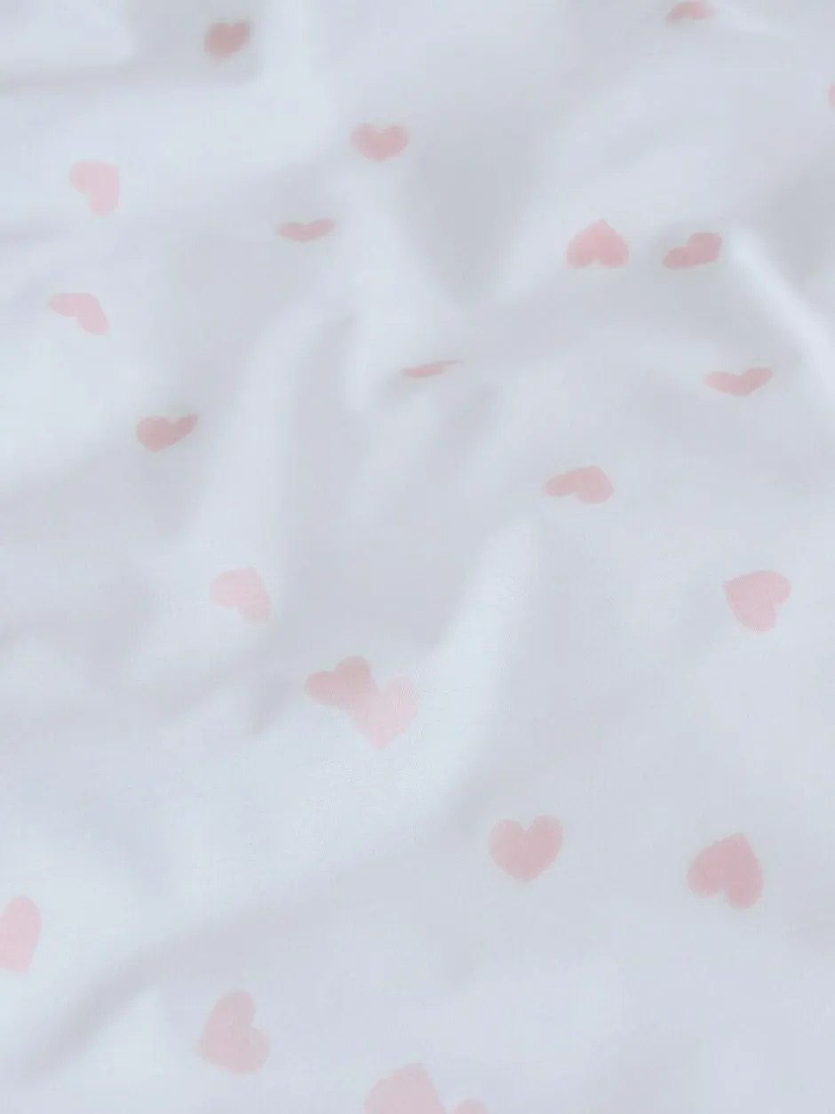 Next Heart Reversible Duvet Cover and Pillowcase Set White/Pink Sale