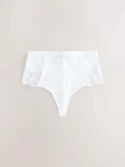 Next Tummy Control Light Shaping High Waist Thongs 2 Pack White/Praline Nude Discount