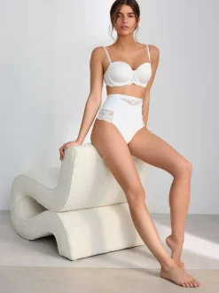 Next Tummy Control Light Shaping High Waist Thongs 2 Pack White/Praline Nude Discount