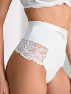 Next Tummy Control Light Shaping High Waist Thongs 2 Pack White/Praline Nude Discount