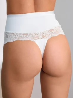 Next Tummy Control Light Shaping High Waist Thongs 2 Pack White/Praline Nude Discount