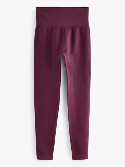 Next Wine Red Ribbed Seamless High Waist Leggings Outlet