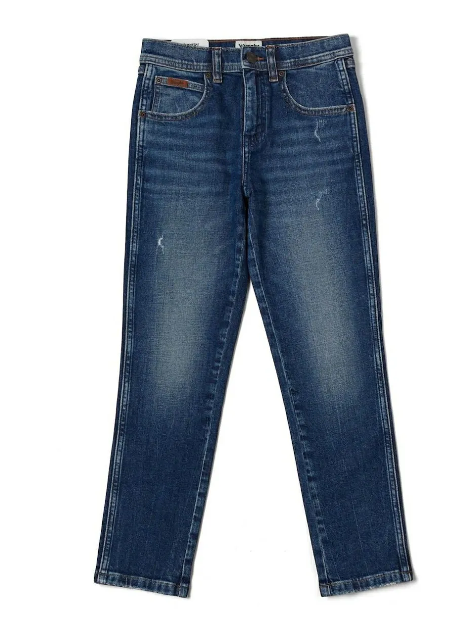 Wrangler Straight Fit Boys Jeans Blue Chrome Online