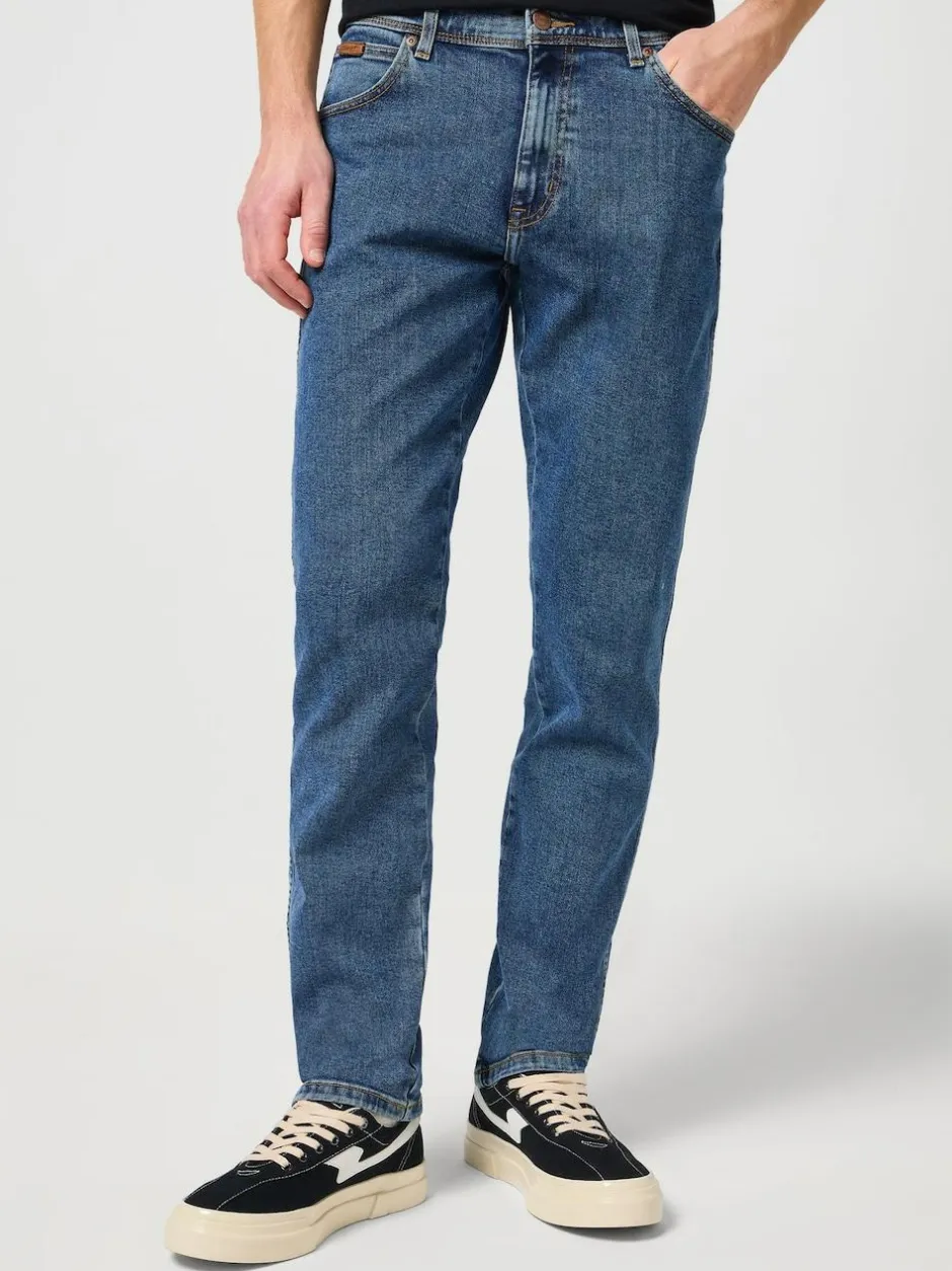 Wrangler Slim Fit Texas Jeans Mid Blue Denim Sale
