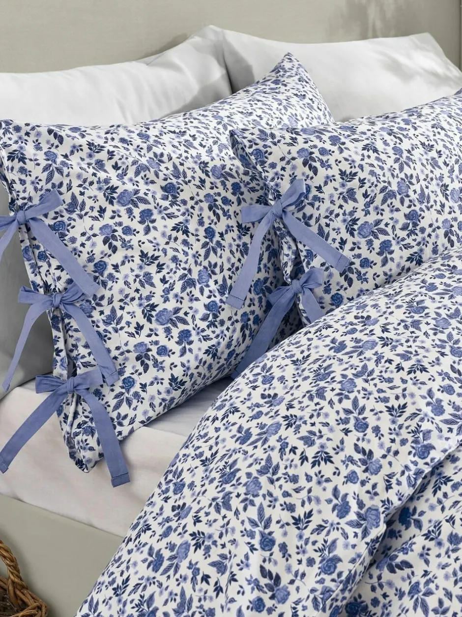 Wylder Hannah Duvet Set With Bow Tie Blue Best