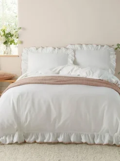 Wylder Blousey Cotton Ruffle Duvet Set Pink Discount