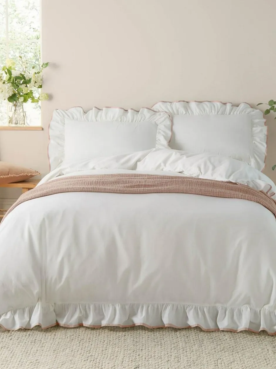 Wylder Blousey Cotton Ruffle Duvet Set Pink Discount