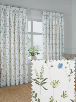 Wylder White Meadow Pencil Pleat Curtains Best
