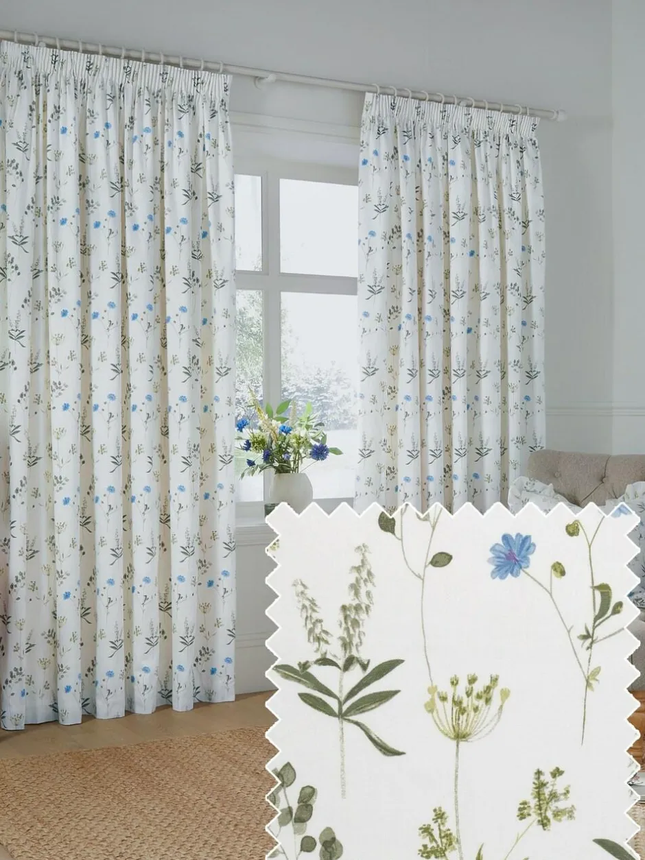 Wylder White Meadow Pencil Pleat Curtains Best