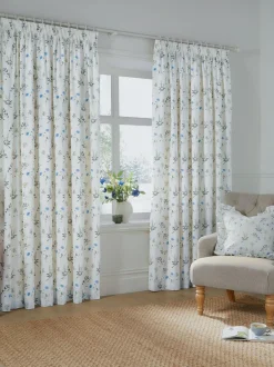 Wylder White Meadow Pencil Pleat Curtains Best